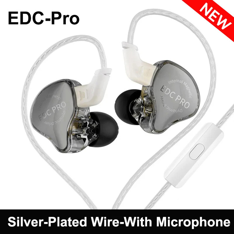 KZ EDC Pro HiFi In-Ear Wired Earphones Dynamic Driver IEM Bass Headphones 3.5mm