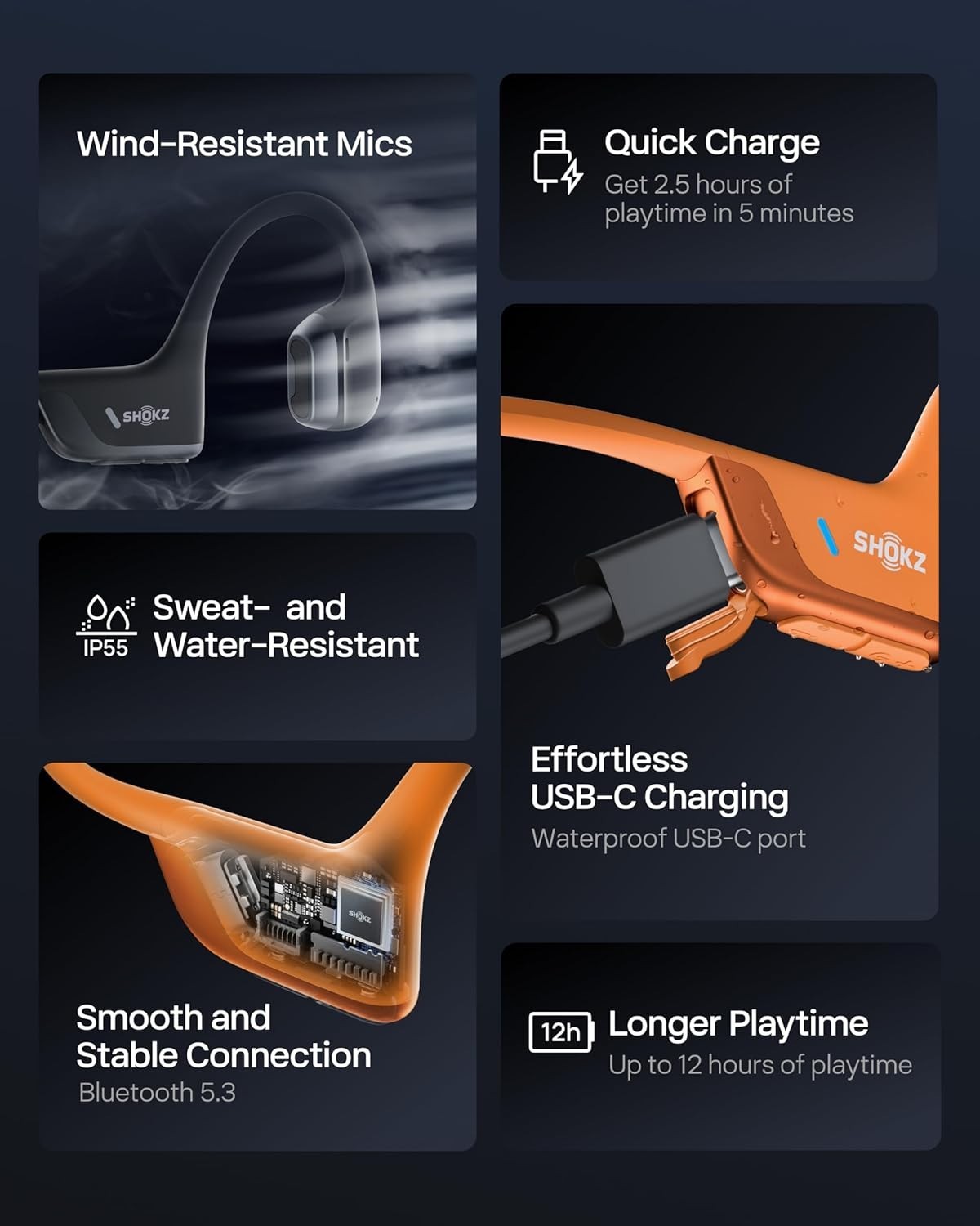 New OpenRun Pro 2- Bone Conduction Headphones, Open-Ear Bluetooth Wireless Sp…