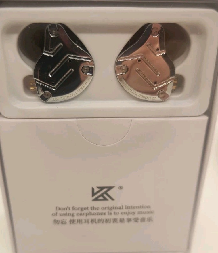 KZ ZS10 Pro IEM 5 Driver 4BA+1DD HiFi Earbuds w/ Mic Silver Linsoul