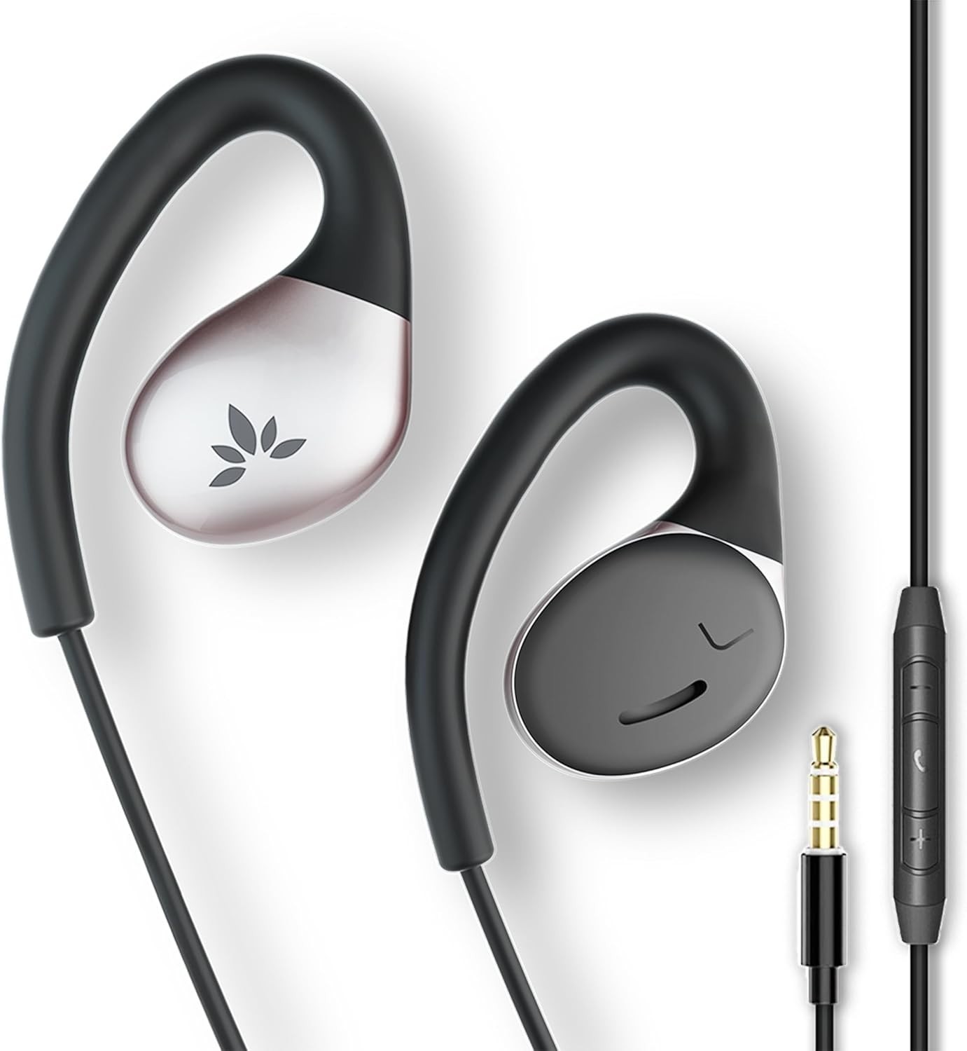 Resolve – 3.5mm AUX Wired Open-Ear Earbuds w/Mic & Over-Ear Hook, for Women, …