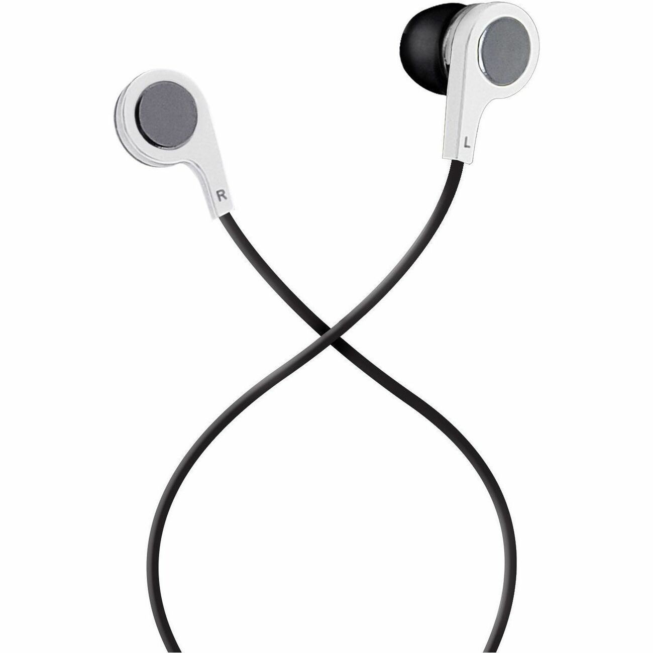 Maxell 199725 B-13w Earbud W/ Mic White Accs Heavy Bass