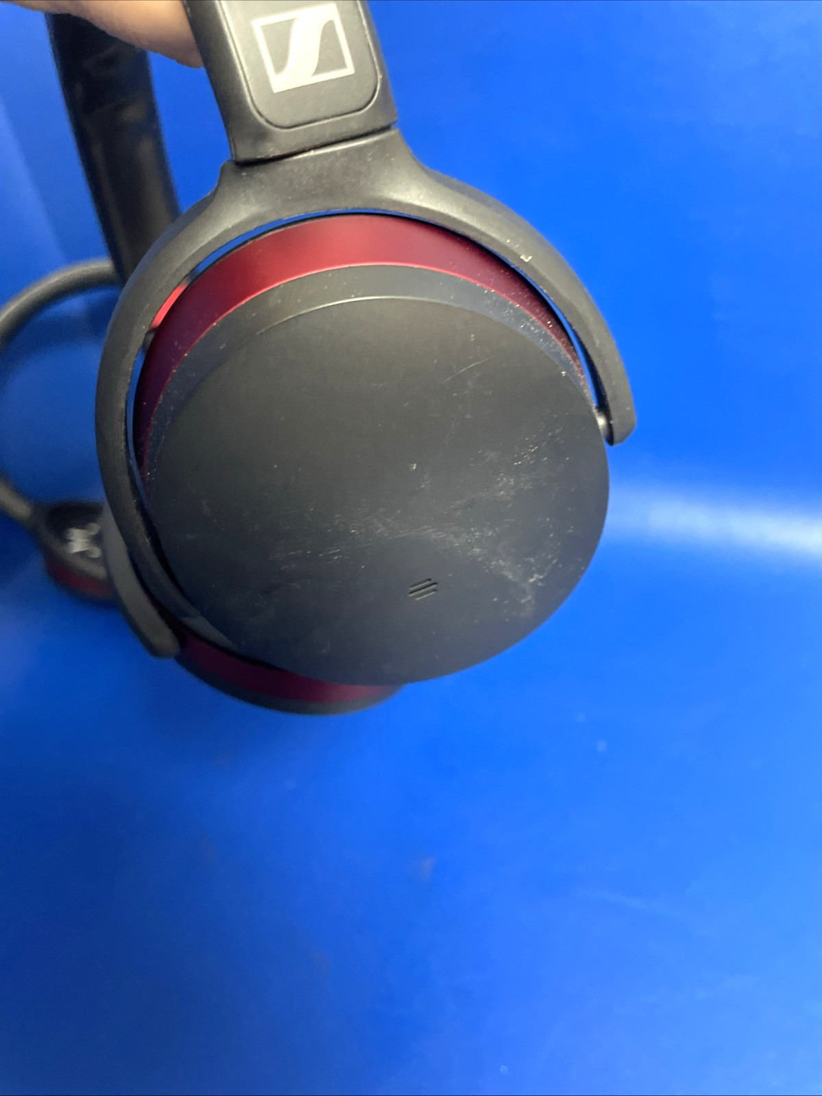 2X SENNHEISER HD 458BT OVER-EAR WIRELESS HEADPHONES -BLACK AND RED**NO EARPADS**