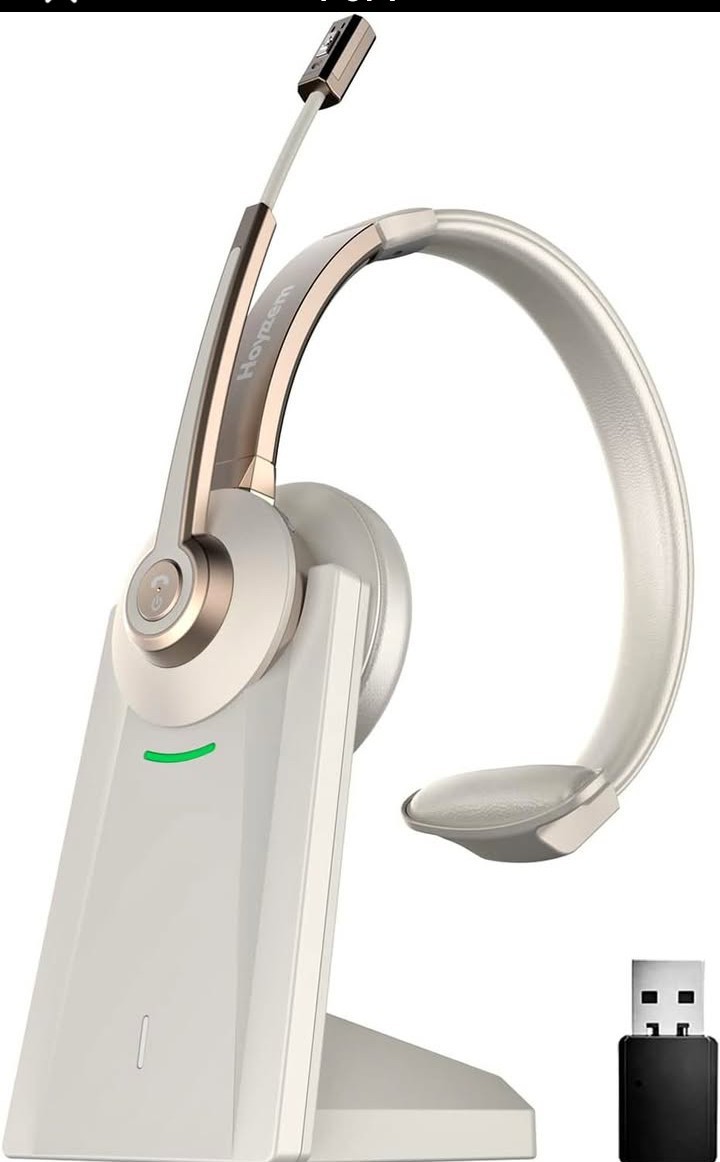 New/ Open Box (Champagne Gold) Bluetooth Headset, Wireless Headphones with Mic.