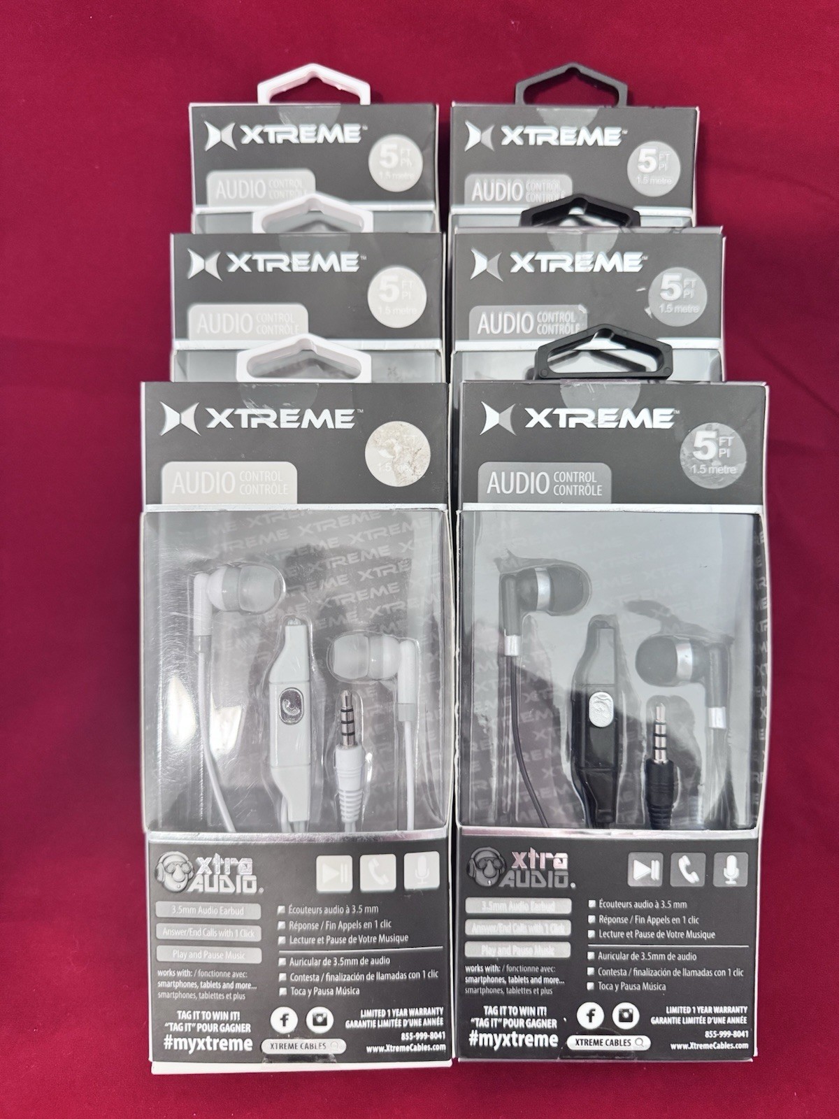 LOT of 6 Pairs Of Xtreme Earbuds