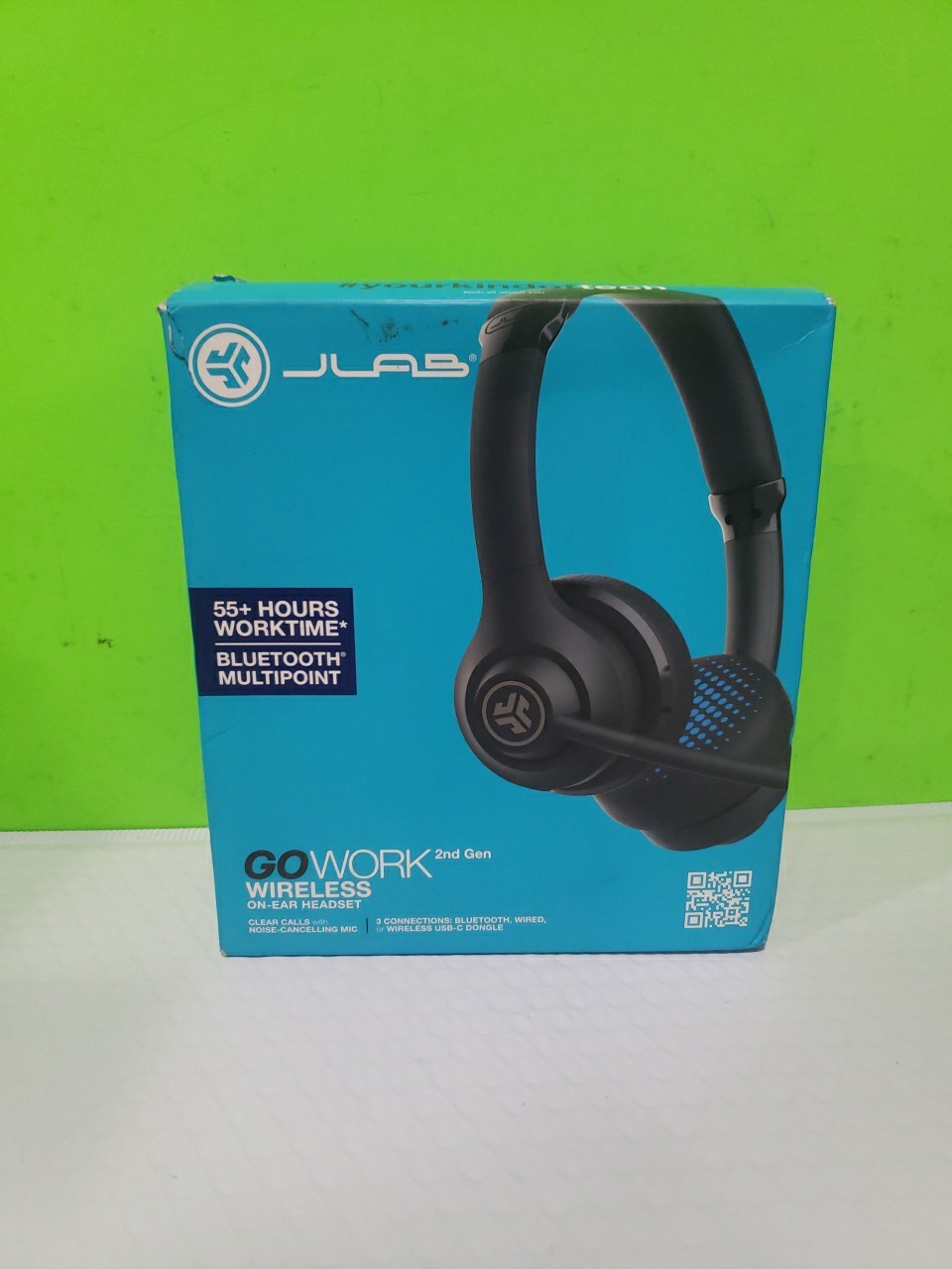 🎧 JLab GO Work BLK4 – Wireless/Wired Office Headset with Boom Mic – Black Open