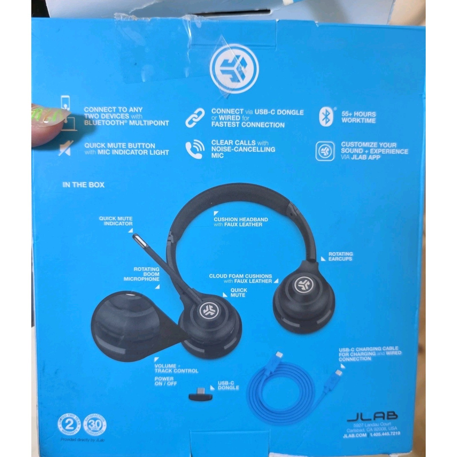 JLab GO Work 2nd Gen Wireless Bluetooth On-Ear Headset Open Box Complete Black