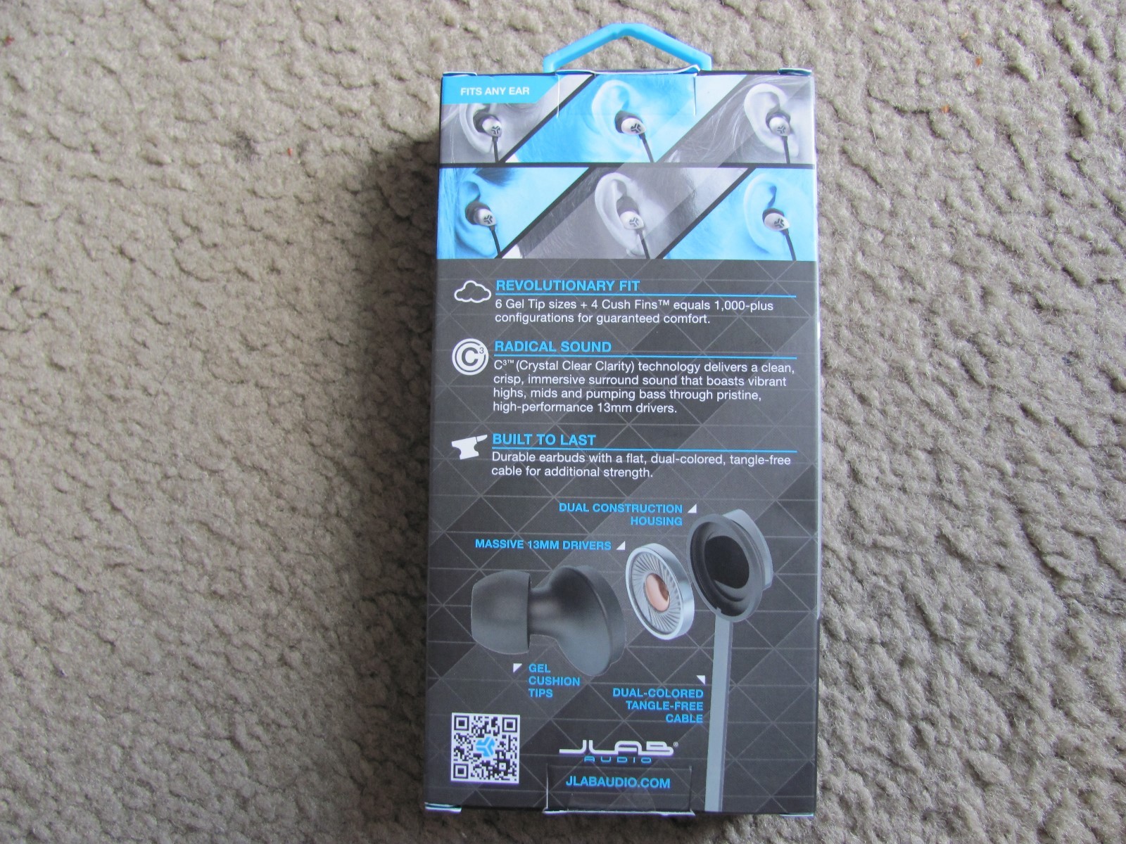 New JLAB EPIC-BLKGRY-BOX Epic Premium Earbuds with Universal Mic Black/Gray
