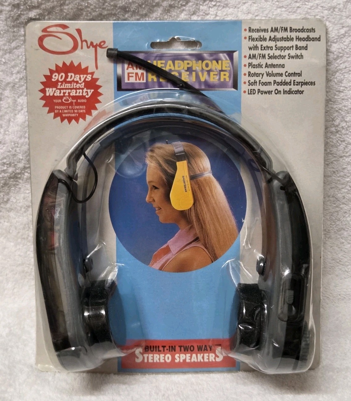 🔶️VINTAGE 1980s SHYE STEREO OVERHEAD HEADPHONES MIB AM FM WALKMAN ERA RETRO
