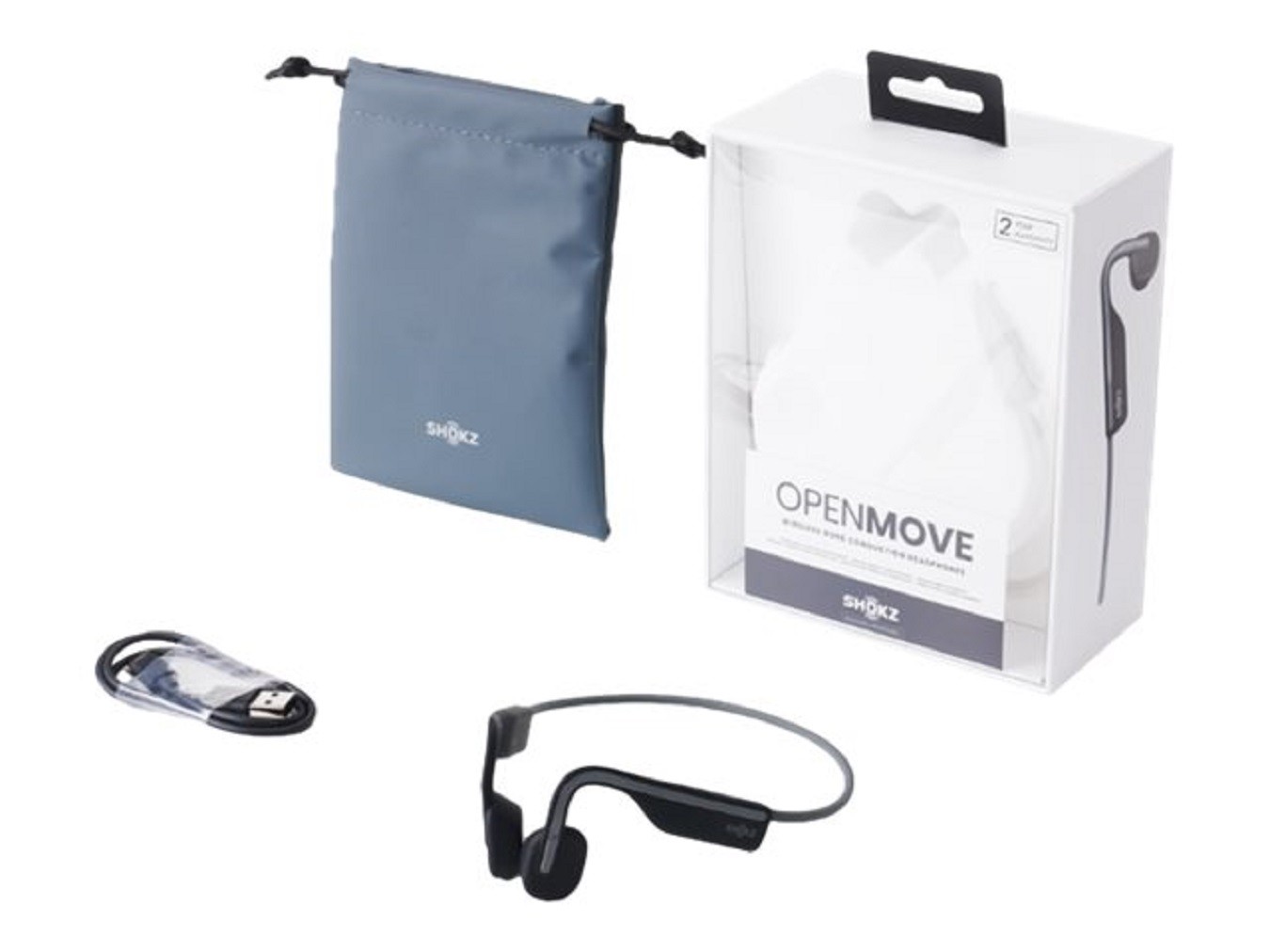 Shokz S661-ST-GY-US Open Move Bone Conduction Ear Sport Headphones, Gray