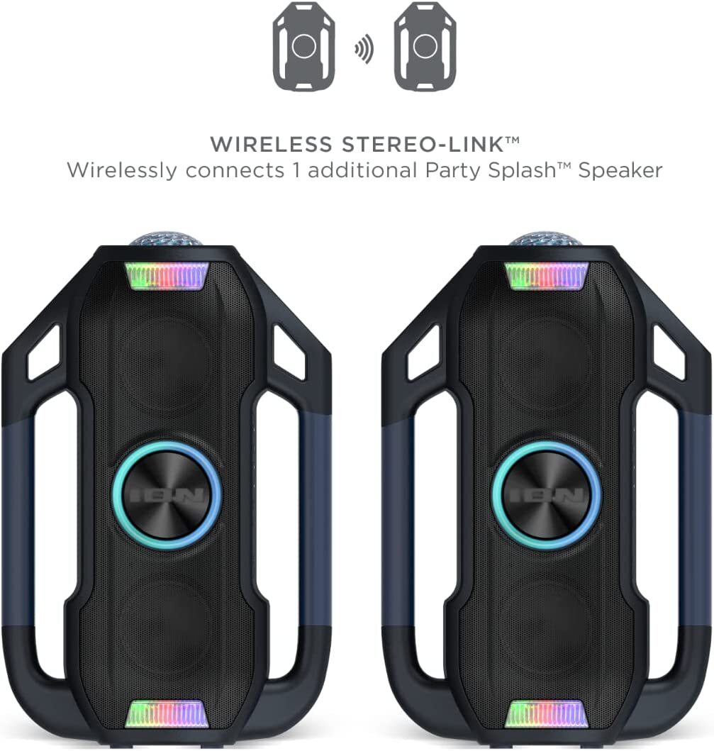 ION Party Splash Waterproof with Lights and Bluetooth Speaker