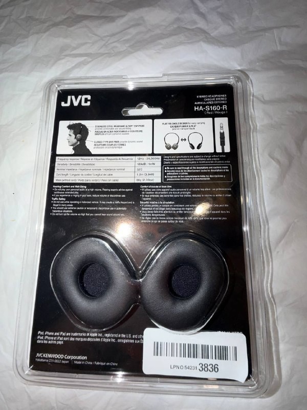 JVC Flats On-Ear Wired Headphones, Foldable Design, 30mm Drivers, Red