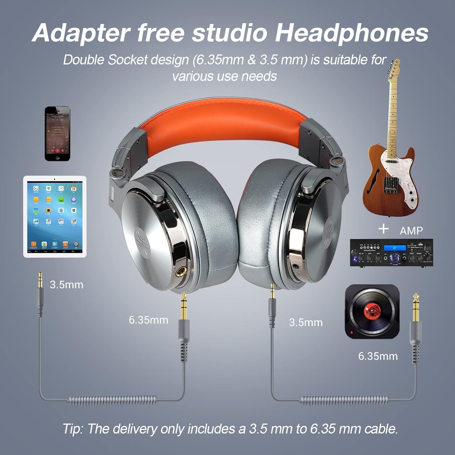 OneOdio Pro-50 Over Ear Headphones for Studio Monitoring & Mixing (Metallic Blue