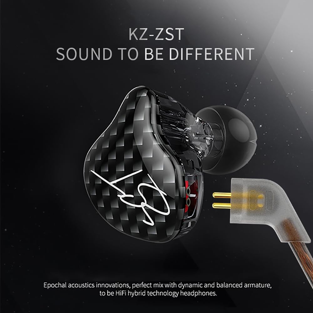 KZ ZST in Ear Monitors Wired Earbuds 1DD+ 1BA HiFi in-Ear Stereo Earphone Headph