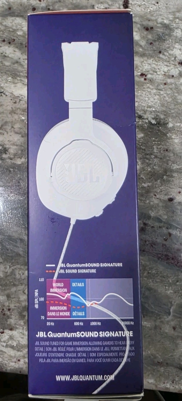 JBL Quantum 100 Wired Over-Ear Gaming Headset – White