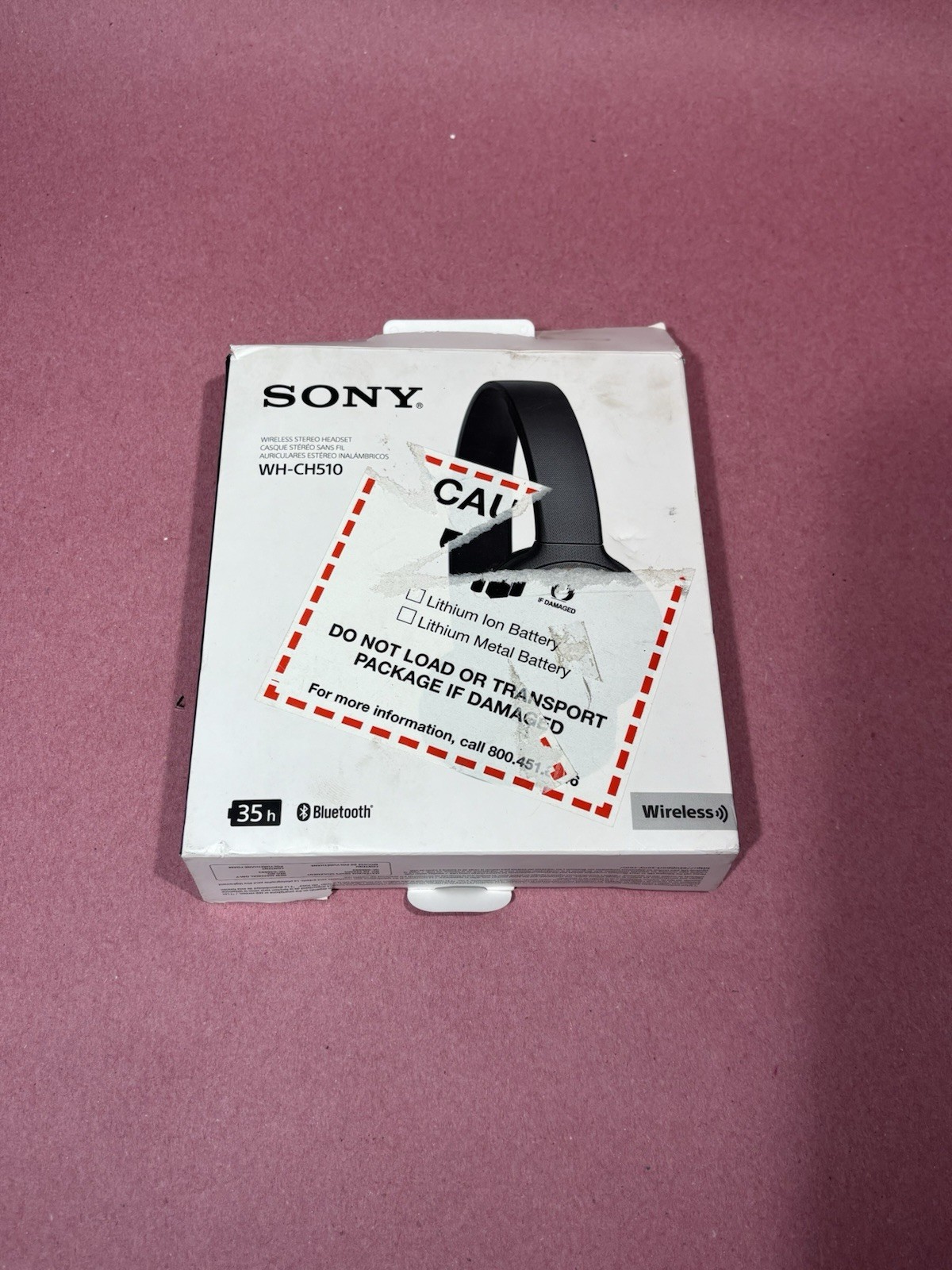 Sony WH-CH510 Wireless Stereo Headset NEW! Black Bluetooth 35 Hours USB Open Box