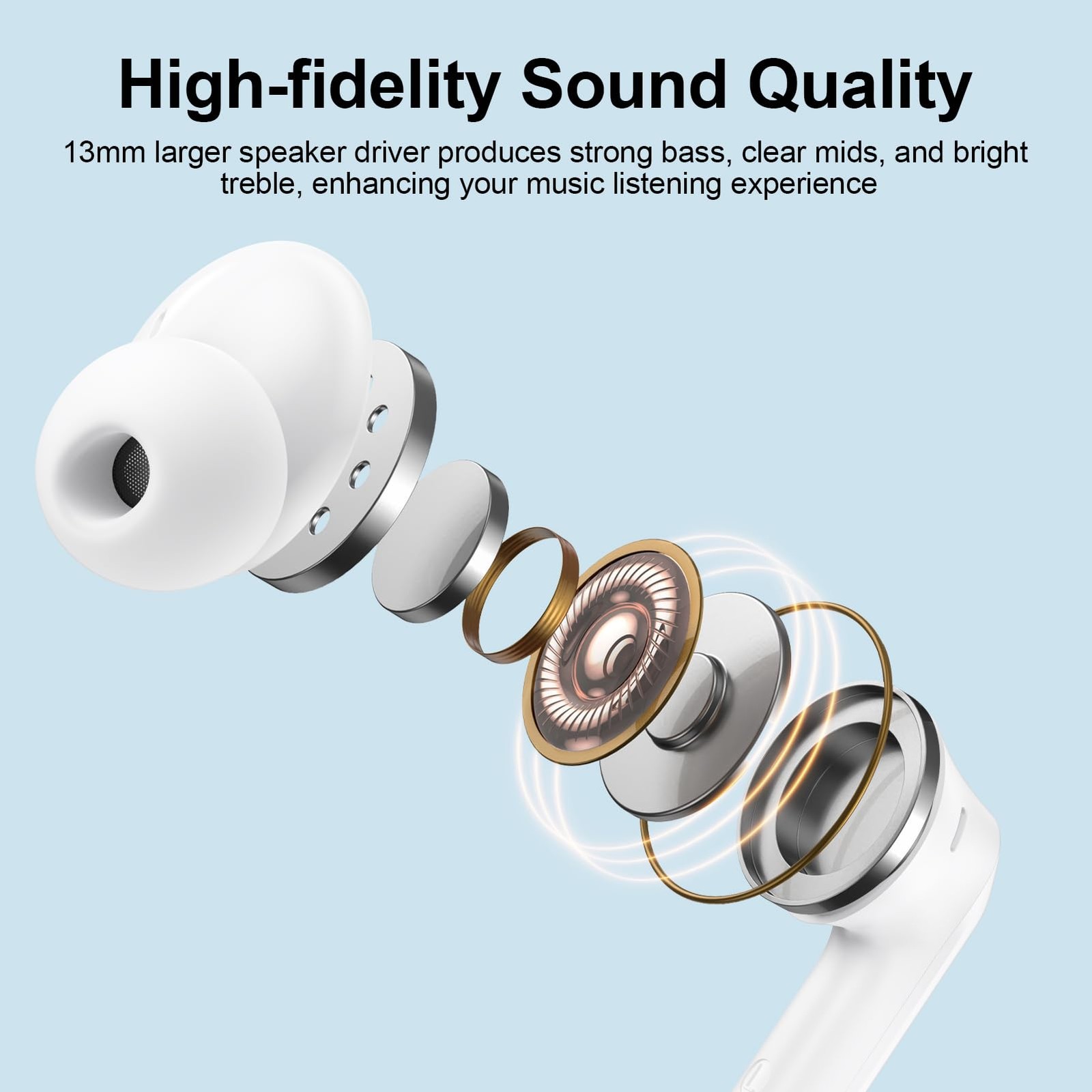 Audifonos inalambricos Bluetooth Auriculares Para iPhone y Samsung Galaxy Blanco
