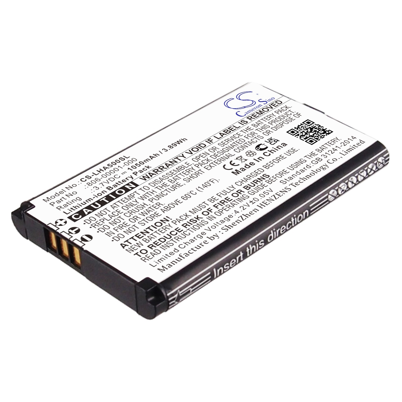 BATTERIE 1050mAh Type 806-00001-000 For Lightspeed Aviation Tango A500
