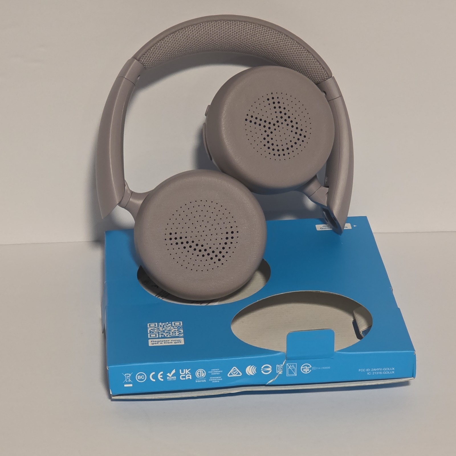 JLab Go Lux ANC Wireless Headphones Cloud White NEW, Box Damaged