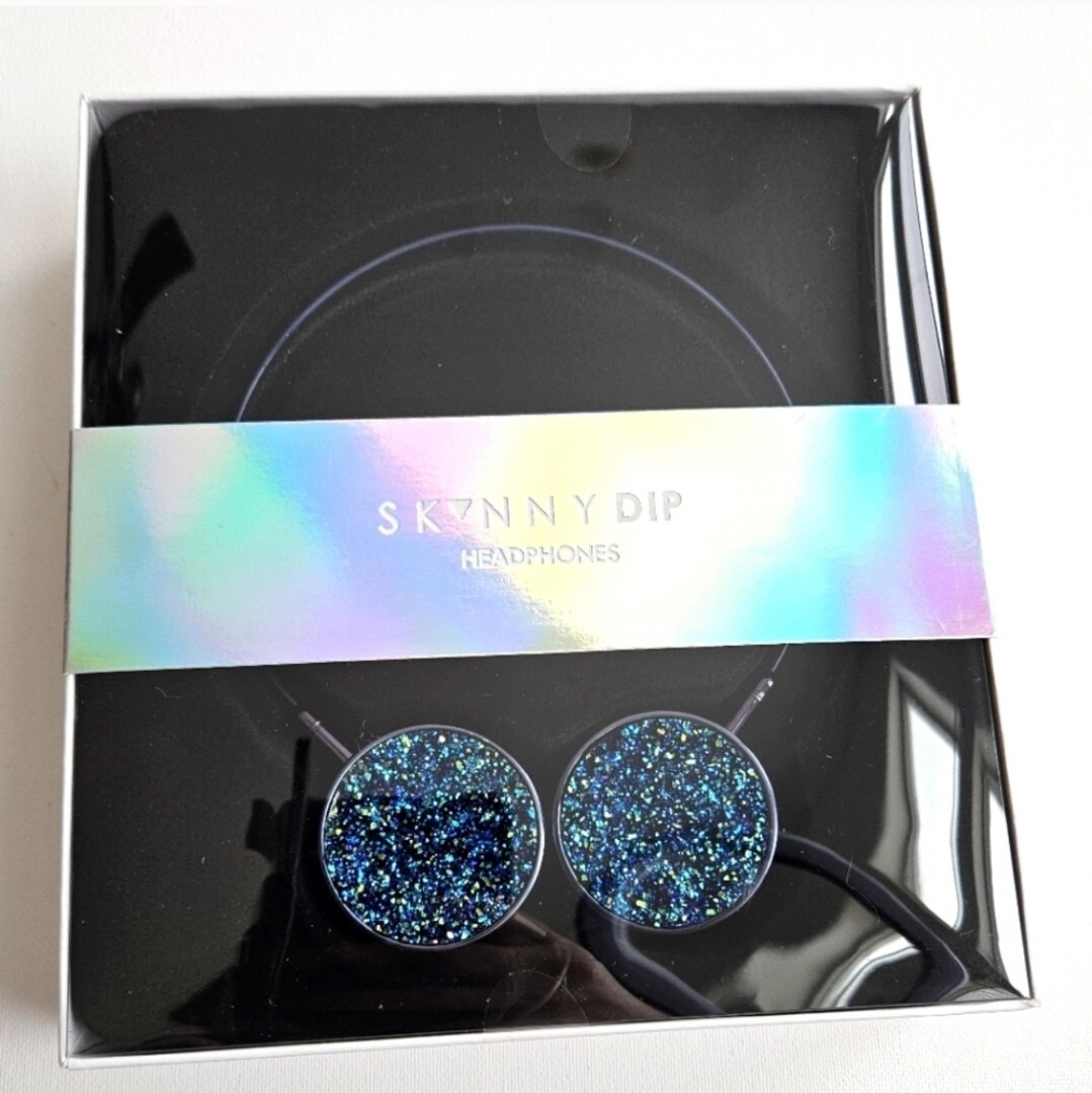 Skinny Dip Silver Blue Crystal Headphones NIB! $70 Retail!