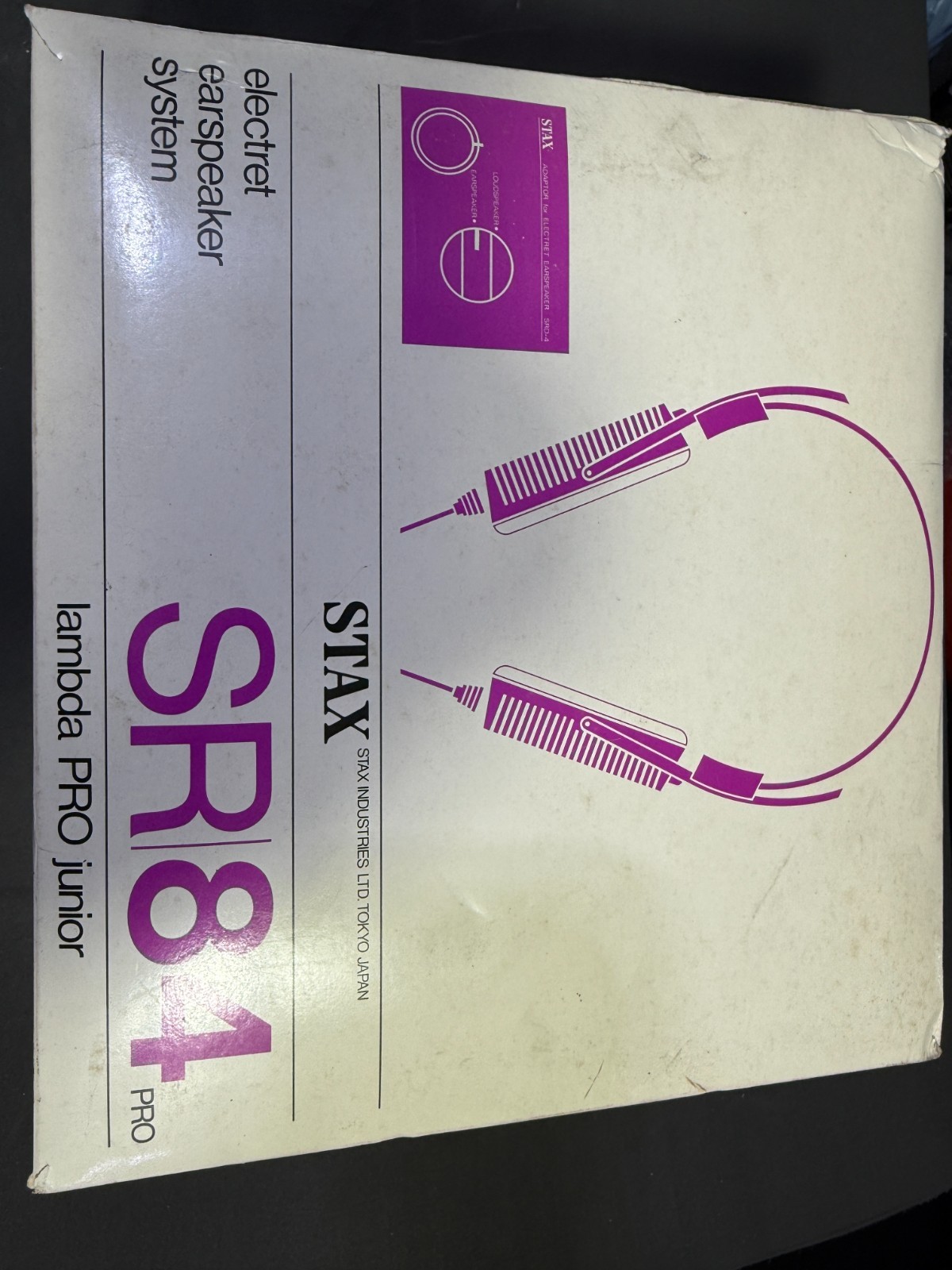 Stax SR Lambda 84 PRO Professional Headphones Electret Earspeakers VG Vintage