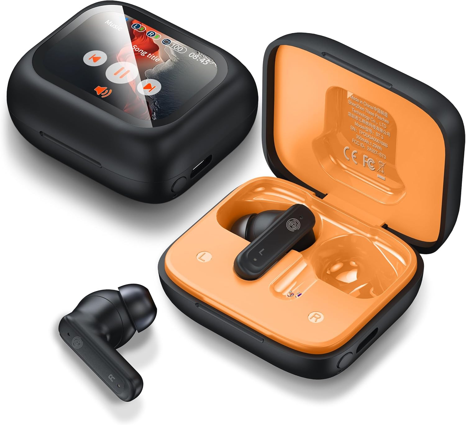 Wireless Earbuds Bluetooth 5.4 Headphones, Touch Screen, Call ENC Noise Cancelli