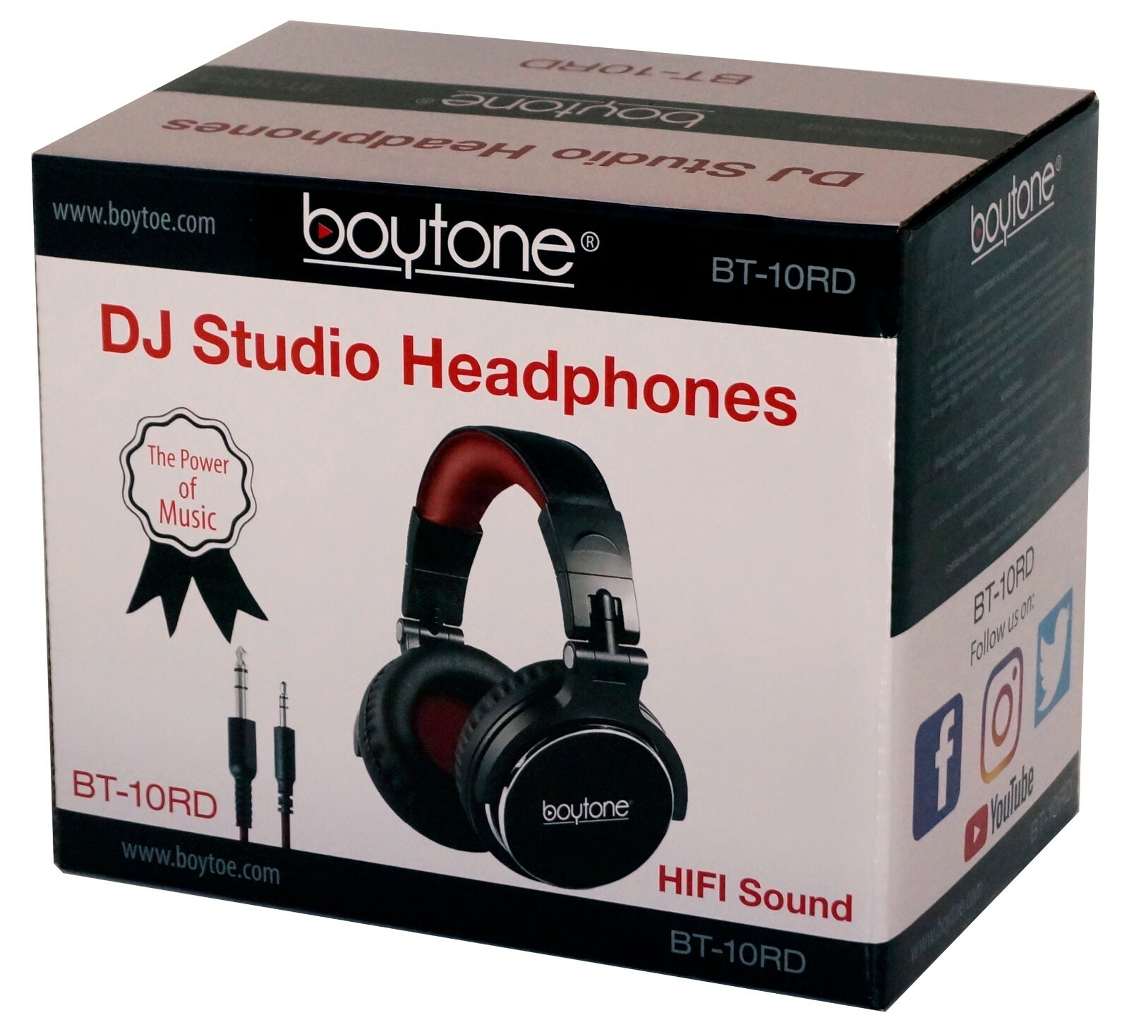 Boytone BT-10RD Wired Over Ear DJ Headphones, Studio Monitor & Stereo headphone