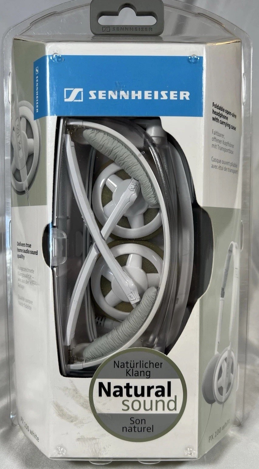 Sennheiser PX100 Stereo Headphones Natural Clear Sound PX 100 White Hi-Fi NEW
