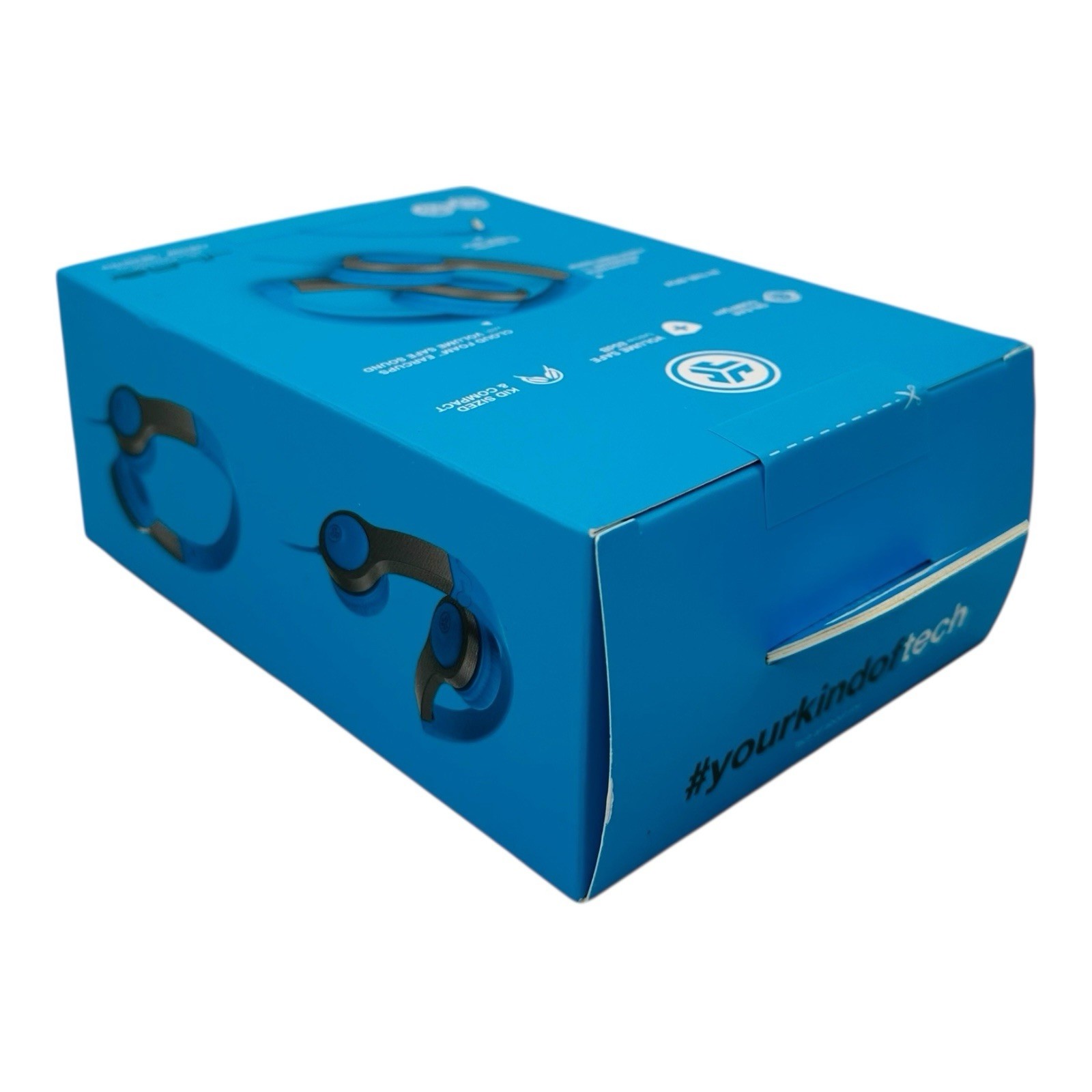 JLab JBuddies Folding Kids Headphones Wired Volume Safe 2nd Gen Blue/Gray