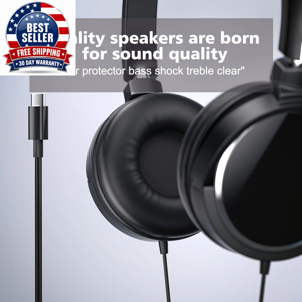 New 3.5Mm/Type-C Plug Wired Headphones Foldable Headphones Bass Stereo Fashion M
