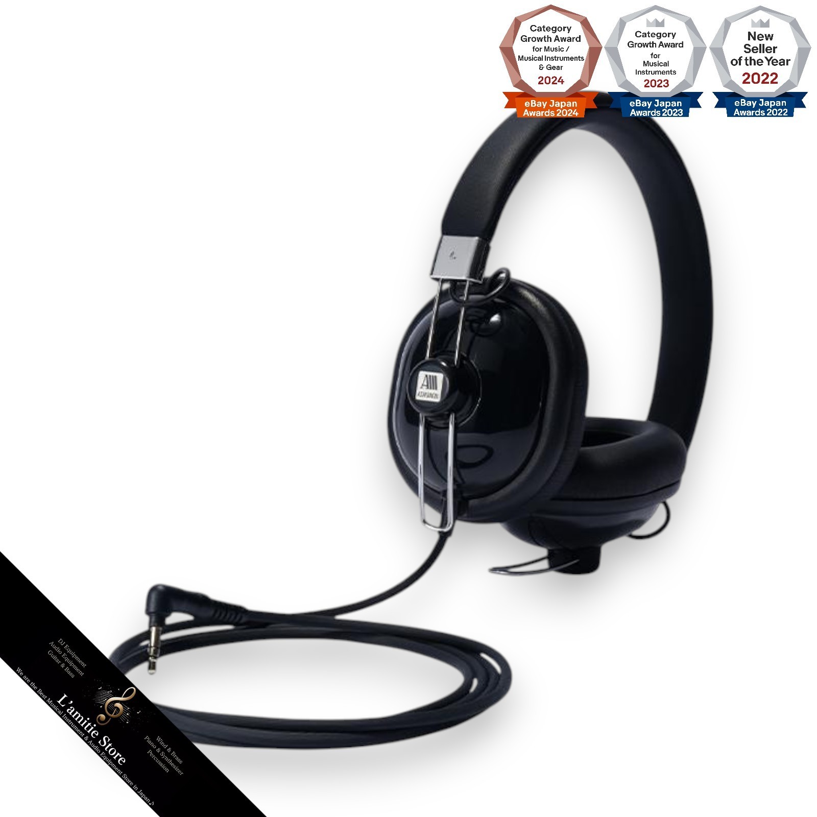 ASHIDAVOX HA-ST12-K Black Wired Headphones HAST12 Japan New