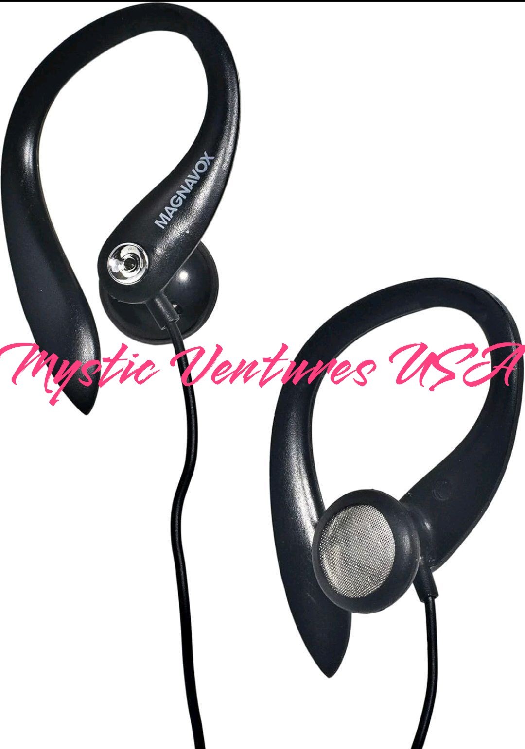 Magnavox 3.5mm MHP4854-BK Earhook Earbuds W/Microphone Black NEW RETAIL PACKAGE!