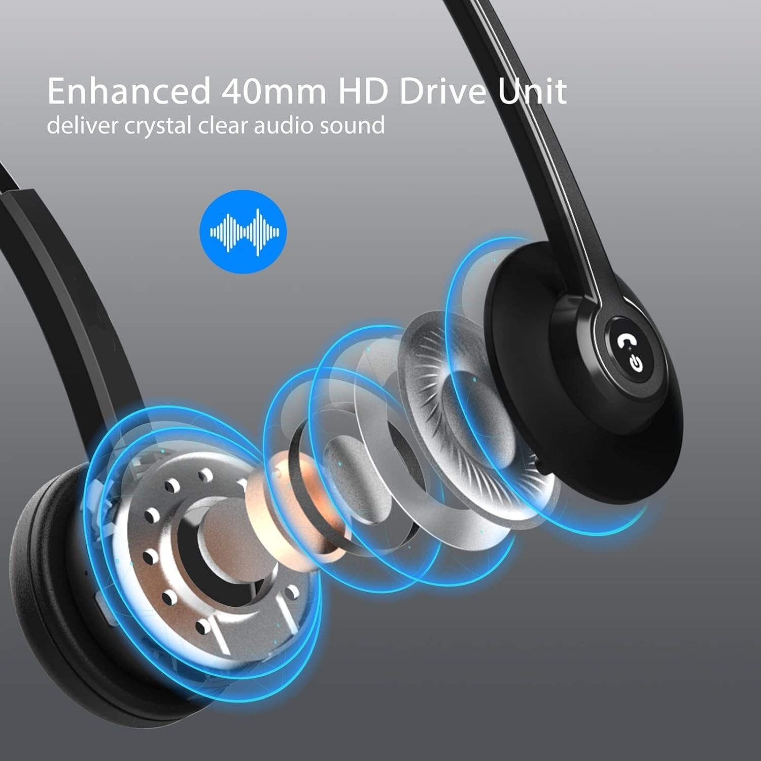Auriculares inalámbricos con micrófono con cancelación de ruido y adaptador USB