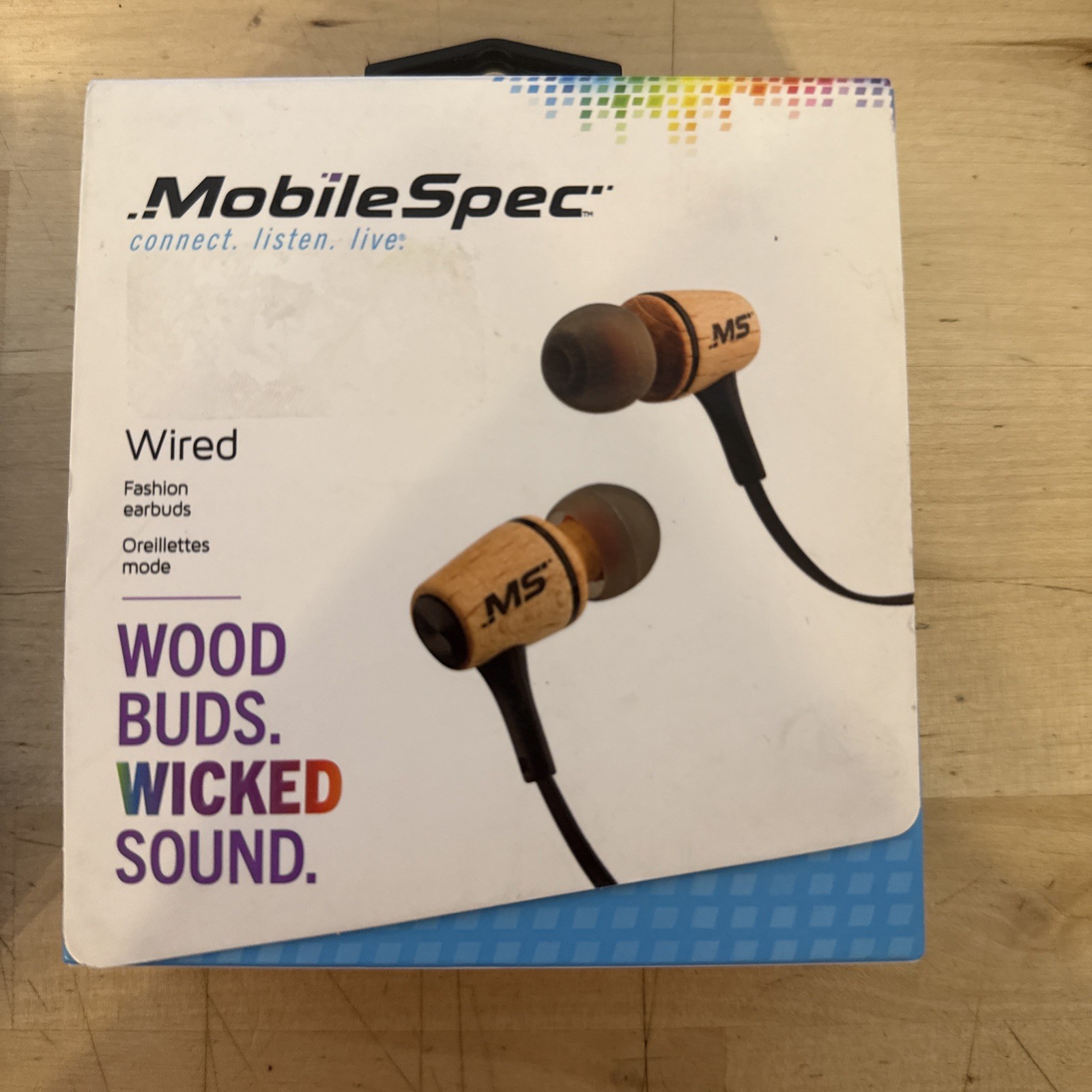 Mobile Spec Wired Wood Buds Wicked Sound Earbuds