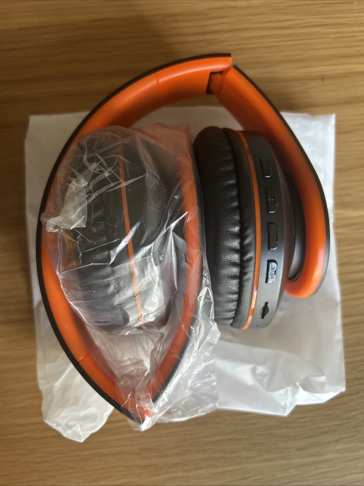 ZIHNIC Bluetooth Headphones Over-Ear, Foldable Wireless Stereo Black & Orange