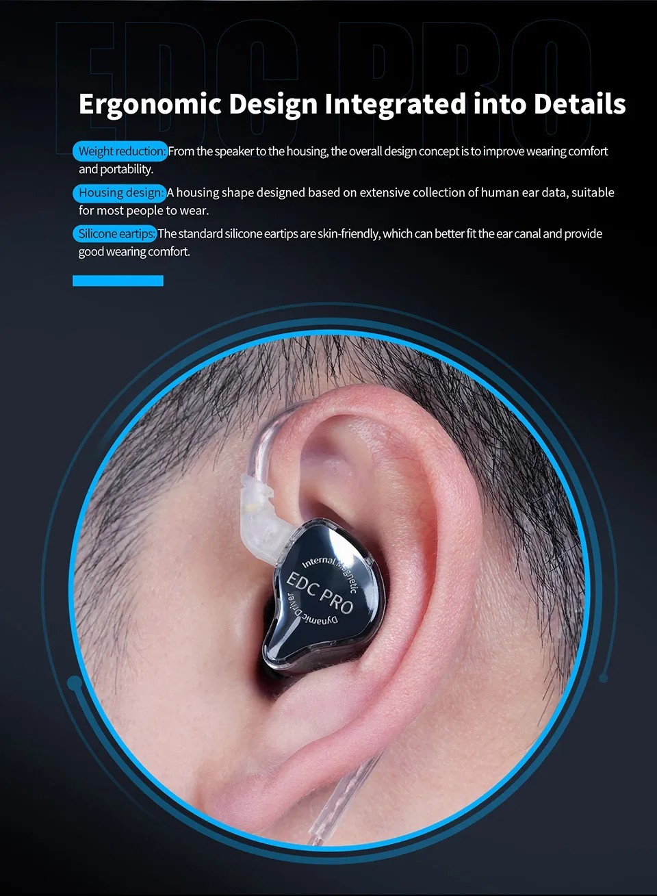 KZ EDC Pro Wired Music IEM Earbuds HiFi Bass Earphones w/Mic Detachable 3.5mm