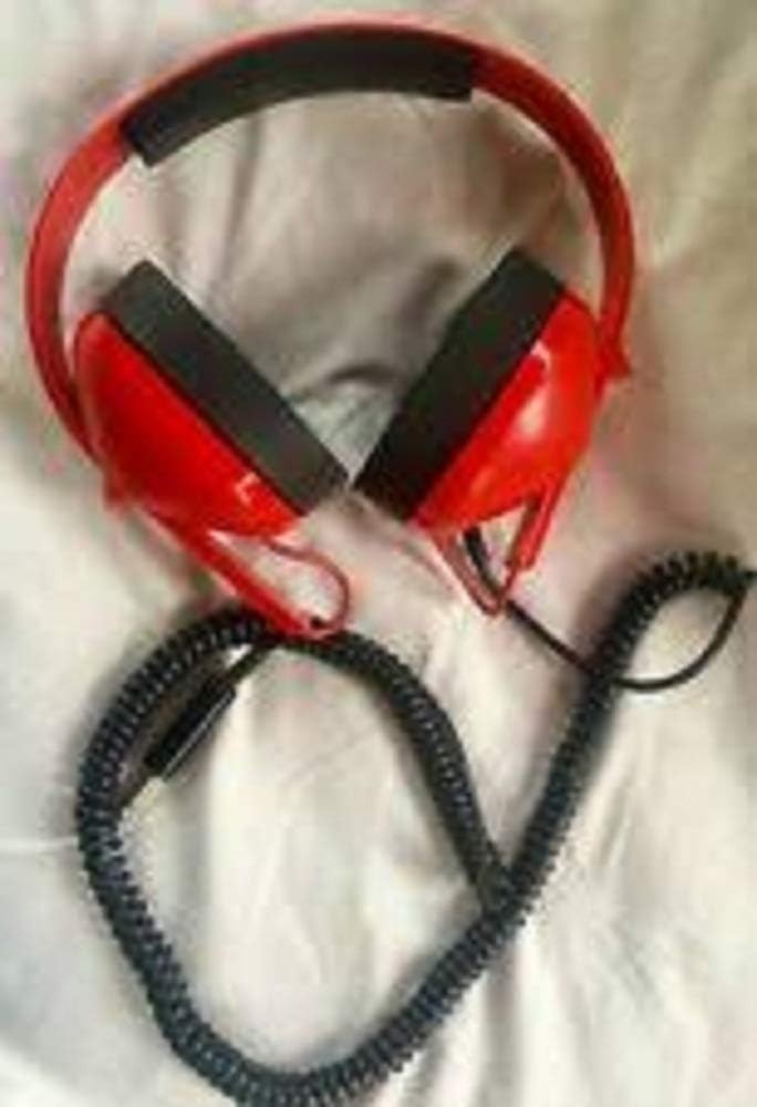 Red Adjustable Headphones with Deep Bass 3.5mm Wired Connection 4ft Cable