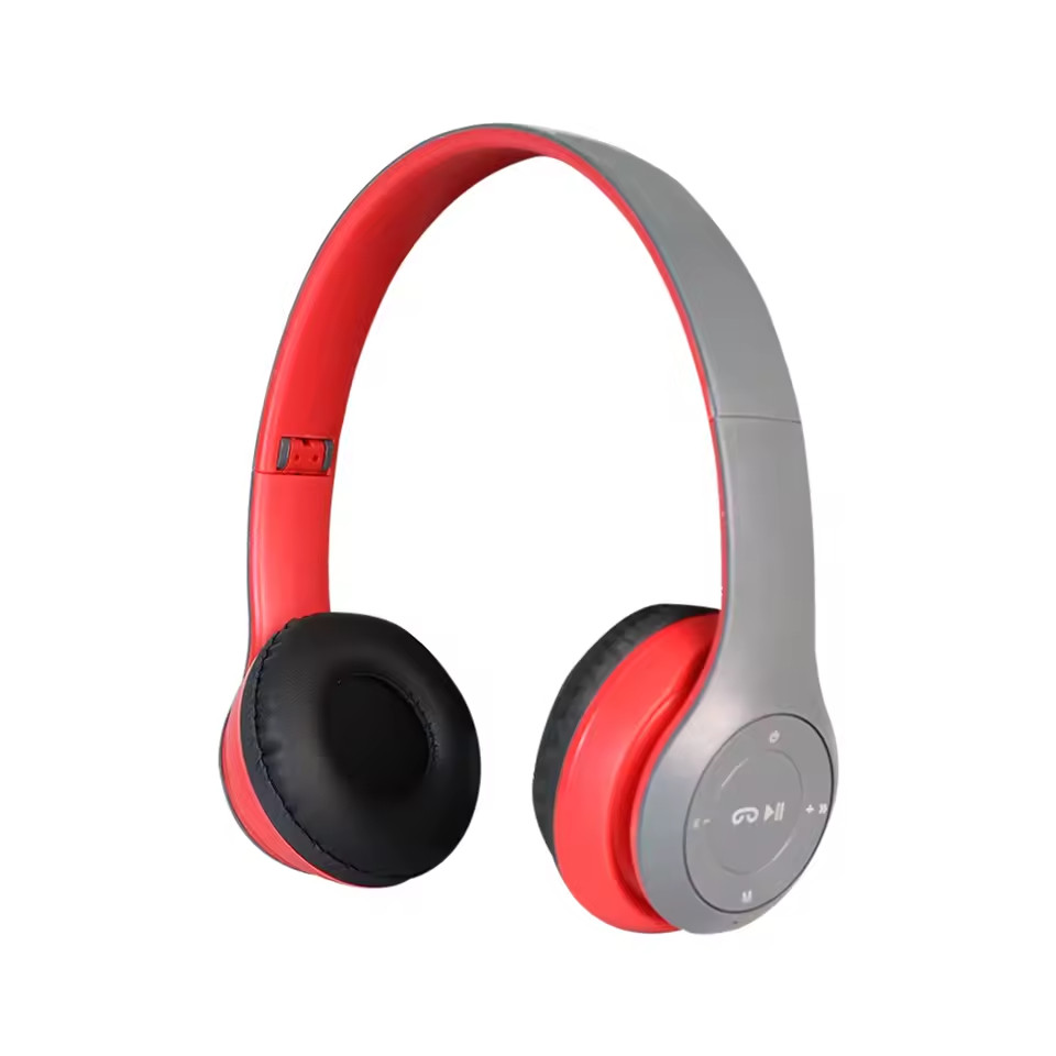 Bluetooth Headphones Wireless Over Ear Foldable 48H Battery FM Radio SD Card P47