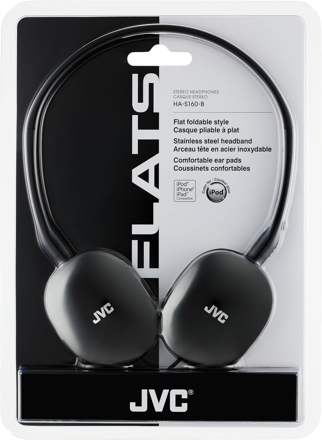 Flats On-Ear Wired Headphones – Flat Foldable Design – 30mm Driver for Powerf…