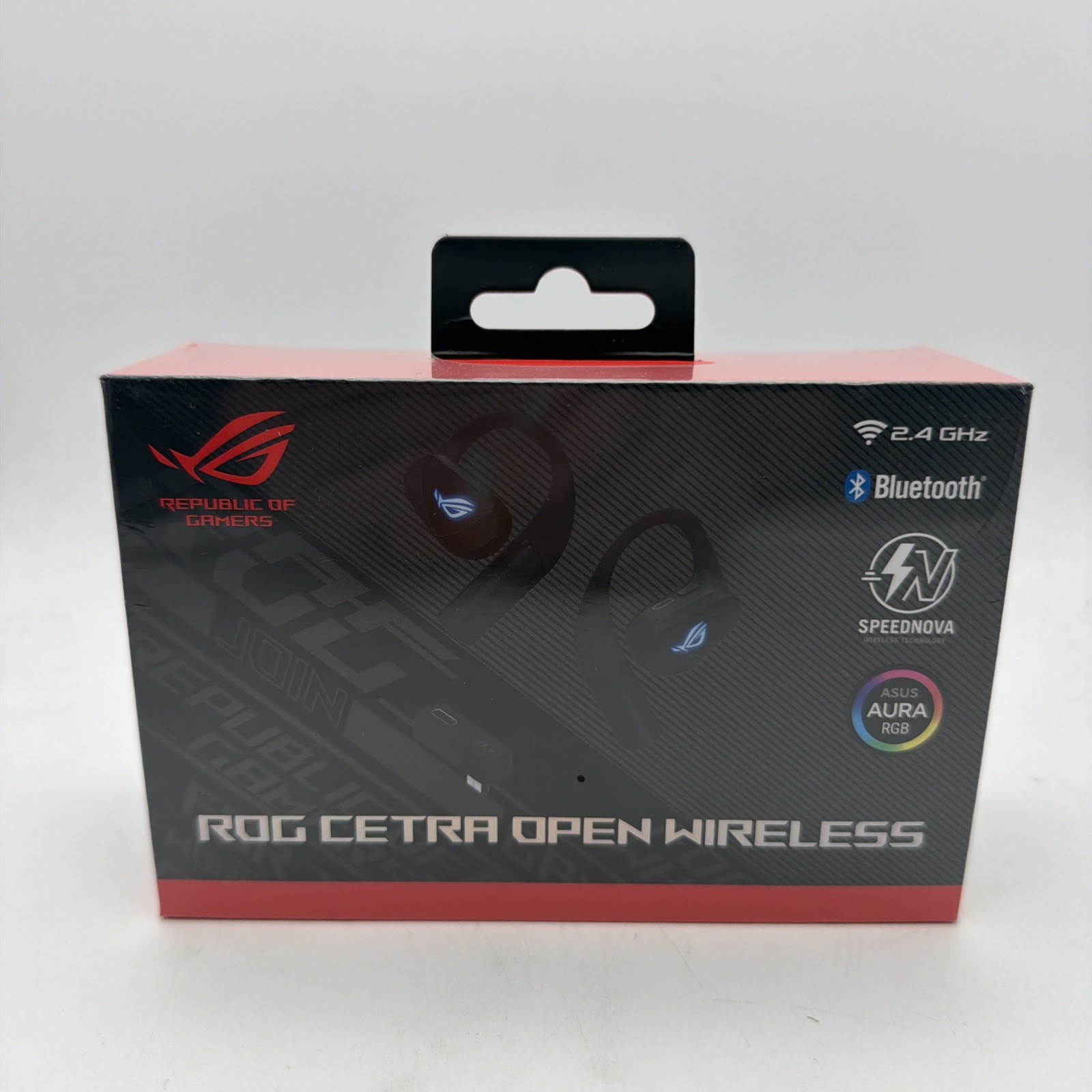 New Asus ROG Cetra Open Wireless Ear-Hook Bluetooth Earbuds with Case Black