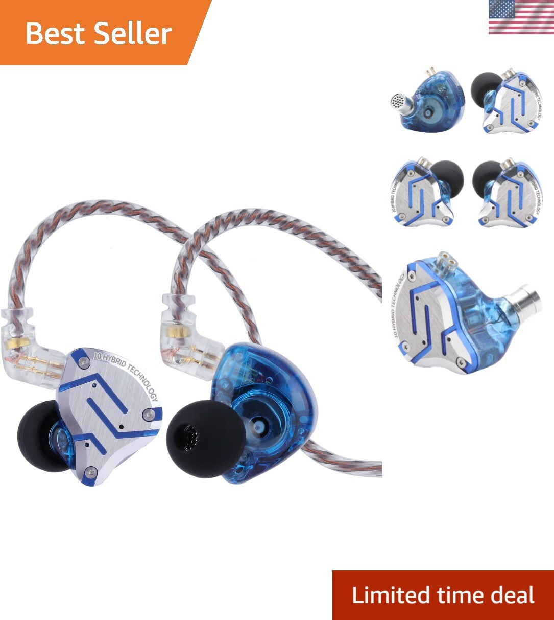 4BA+1DD 5 Driver in-Ear HiFi Metal Earphones with Stainless Steel Faceplate, …