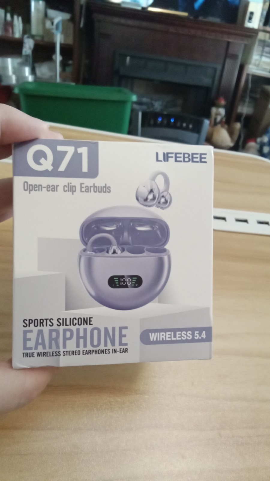 Q71 Open Ear Clip Earbuds Lifebee Wireless 5.4 Sports Silicone Stereo Earphones