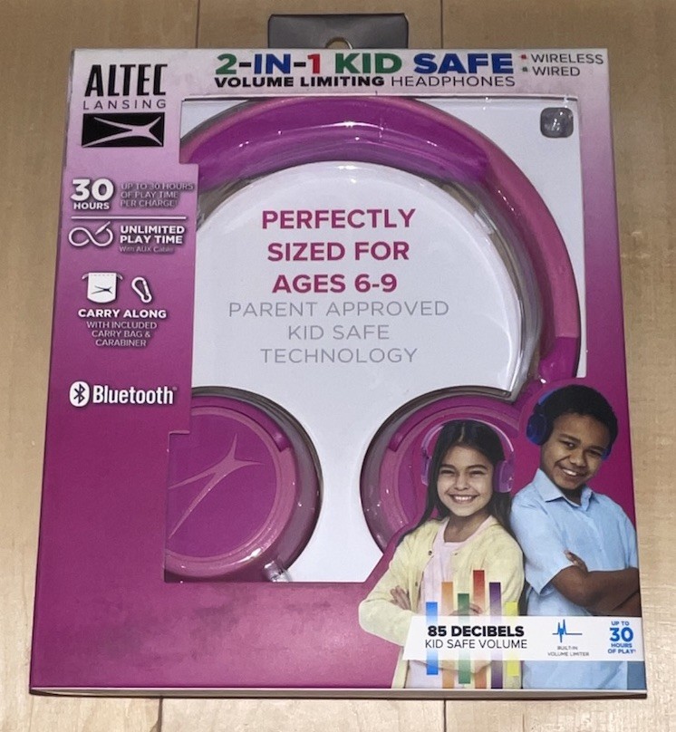 NEW Altec Lansing 2-in-1 KID SAFE Headphones Bluetooth or Wired 3.5 mm Jack