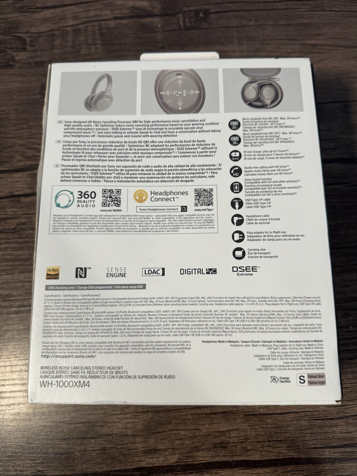 Sony WH-1000XM4 Wireless Noise Canceling Over-Ear Headphones Silver NEW OPEN BOX