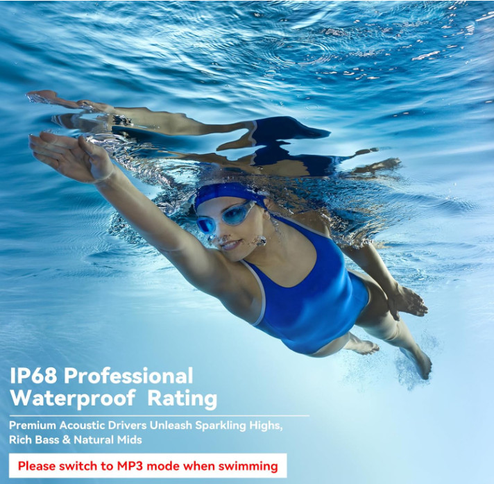 Auriculares de Conducción Ósea para Natación IPX8 con MP3 32GB Verde Lima