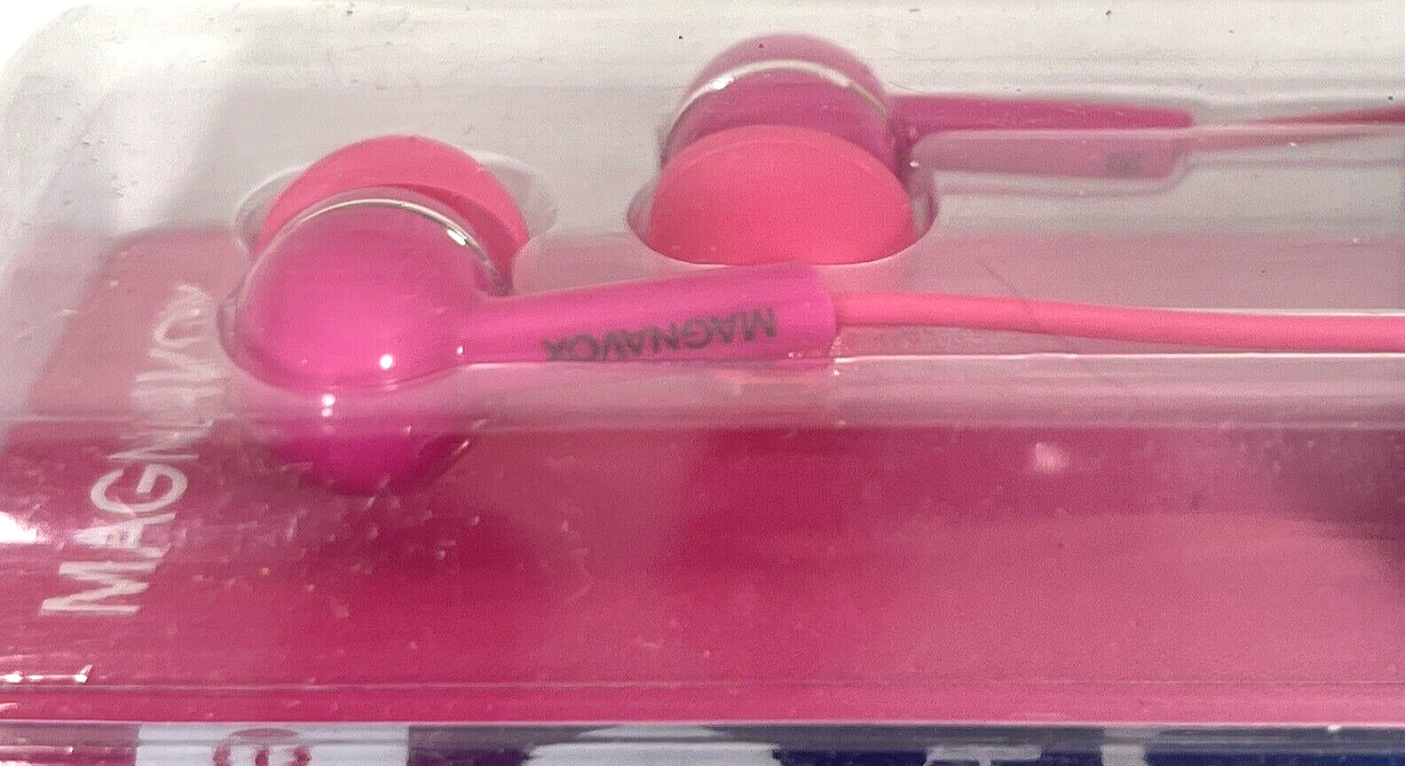 Magnavox Shuffle In Ear Headphones Clear Bass 8.6mm Pink Earbuds Mic & Remote