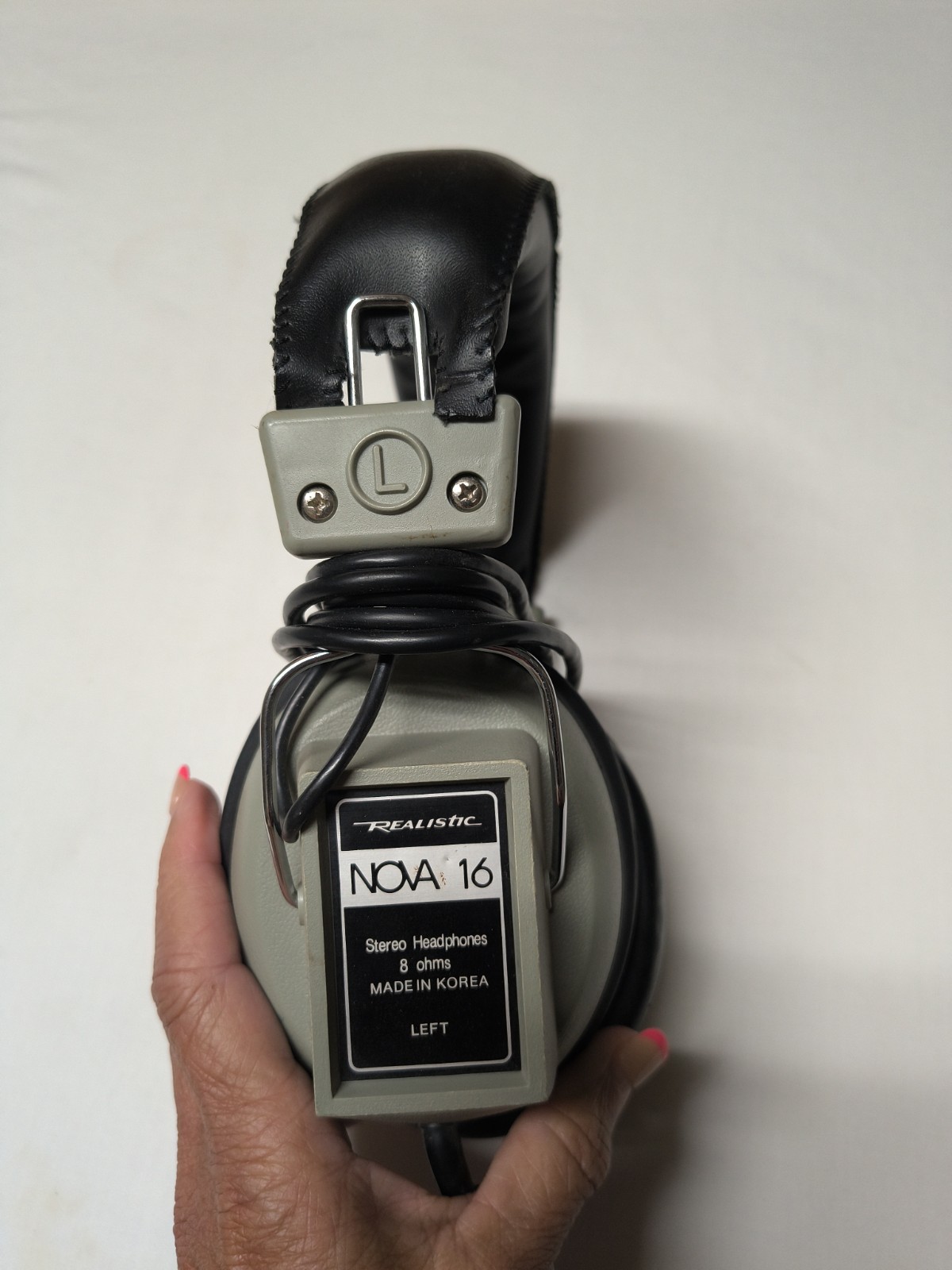 VTG Realistic Nova 16 Headphones Stereo 8 ohms Volume Control Green Over Ear