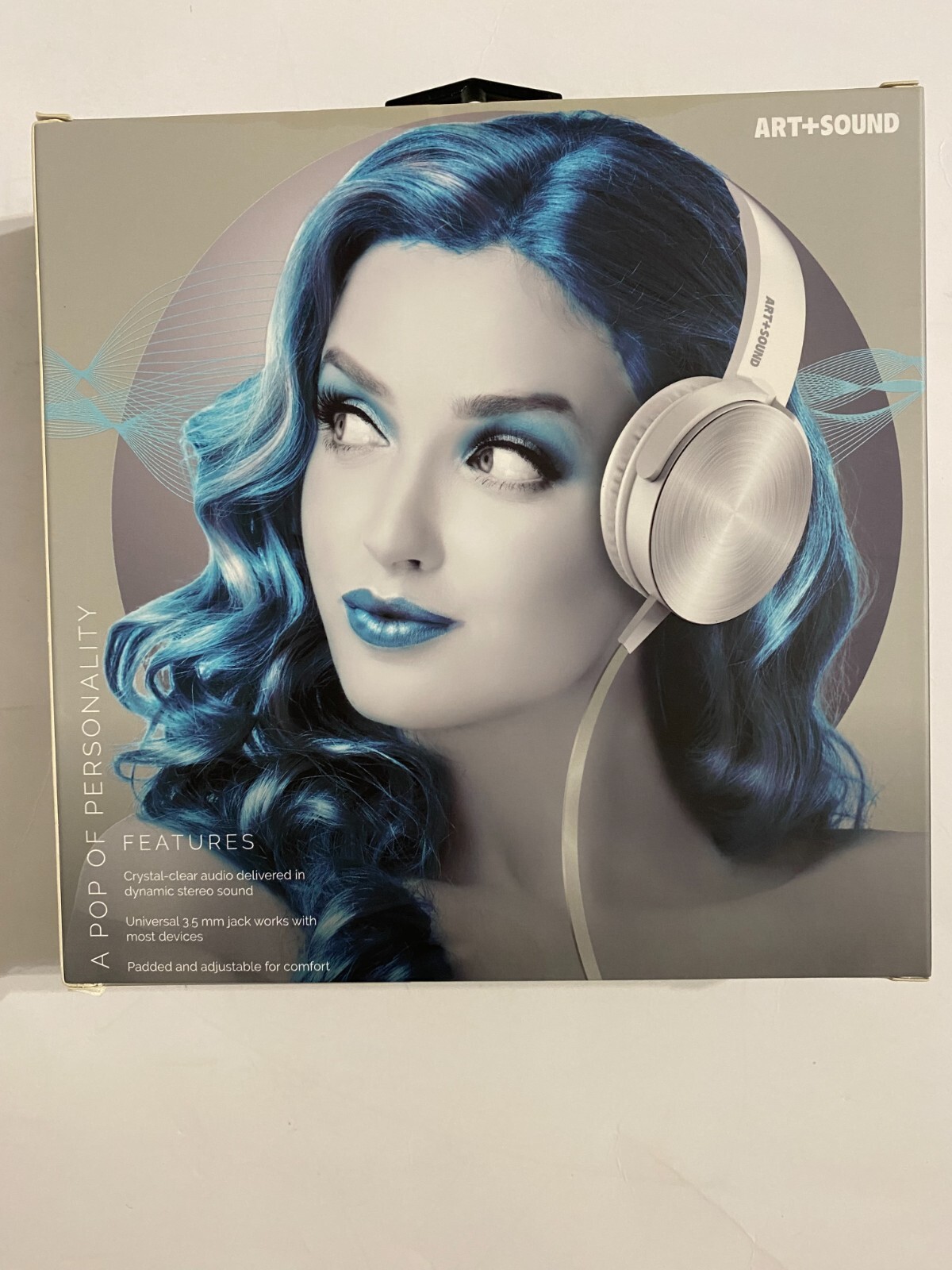 NEW ART+SOUND DYNAMIC WIRED HEADPHONES. LIGHTWEIGHT, WHITE/SILVER, 35 MM INPUT