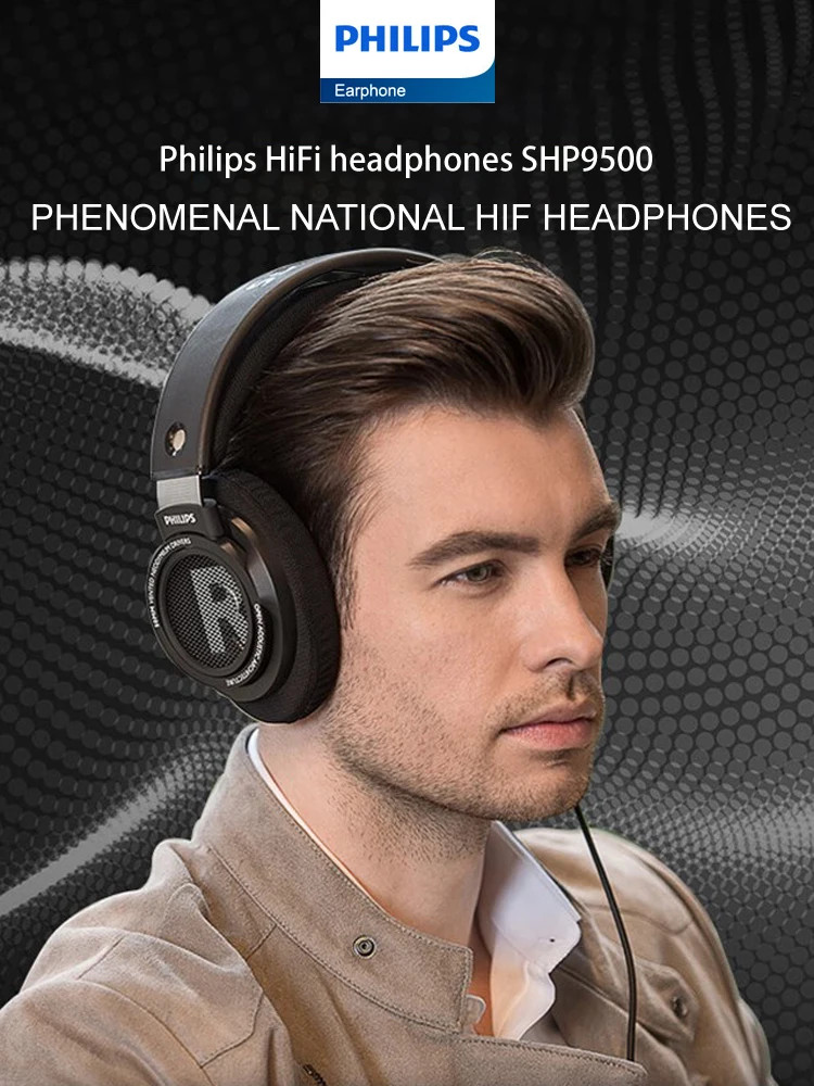 Philips SHP9500 Headphone HiFi Stereo Wired Earphone Computer Online Learning