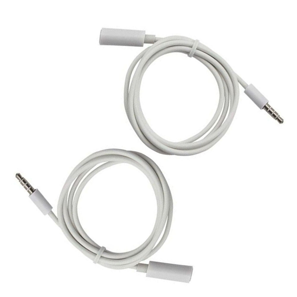 2Pcs Headset Extension Cord Computer Universal Adapter Mic Cable