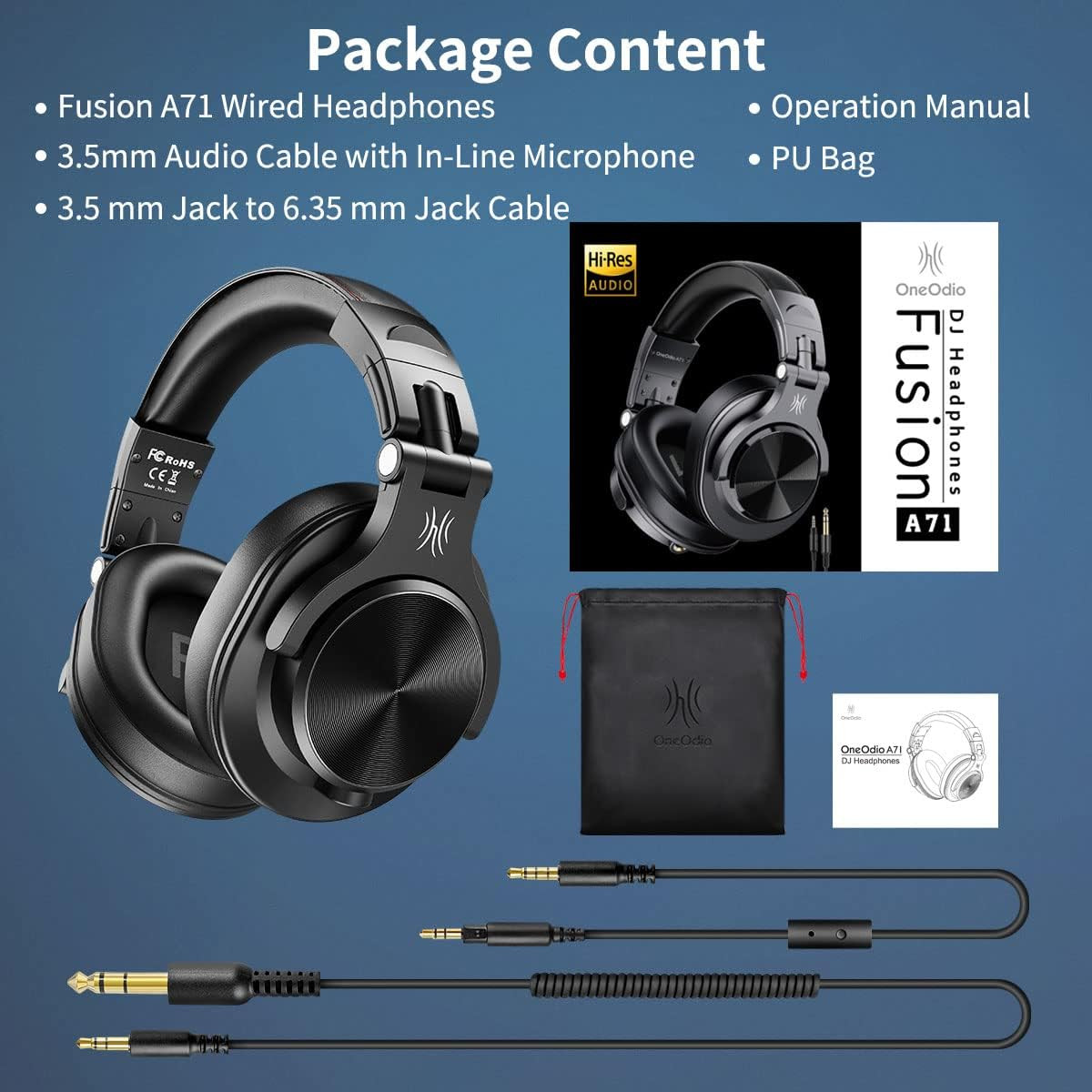 A71 Hi-Res Over Ear Headphones for Studio Quality Sound